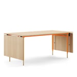 House of Finn Juhl - Nyhavn Dining Table, With Extensions, Top: Light oiled oak, Base: Orange Steel - Spisebord - Finn Juhl - Oransje,Tre farget - Metall/Tre