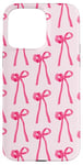 iPhone 15 Pro Max Cute Pink Ribbons Pastel Aesthetic Bows Pattern Case