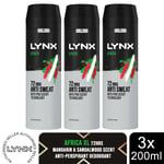 Lynx XL Anti-Perspirant 72-Hour Sweat Protection Deodorant 200ml, 3 Pack