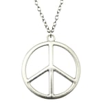 Halsband Peace Fredssymbol STORT Rostfri kedja