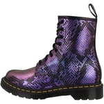 DR MARTENS Femme 8 Eye Boot, Black/Blue Viper Croc Emboss, 36 EU