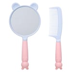 MEGAVOW 2 Pcs Cute Hair Brush Set for Girls, Fine Tooth Detangle Comb, Portable Handheld Mirror, Detangling Comb for Girls Toddlers Wet Dry Hair Curl Straight Styling (Pink)