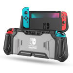 Black-For Nintendo Switch Case Telakoitava kotelo Yhteensopiva konsolin ja Joy-Con-ohjaimen kanssa Nintendos kytkimen TPU Grip Suojakuori