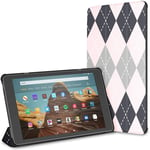 Coque pour Argyle Seamless Lovely Vivid Fashion Fire HD 10 Tablet(9th/7th Generation,2019/2017 Release) Kindle Fire HD 10 Housses Et Coques Kindle Fire Stand Case Auto Wake/Sleep