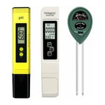 pièces PH mètre TDS PPM mètre sol PH testeur numérique PH/EC Kit PH mètre numérique 3 en 1 TDS EC et température mètre plante sol humidité testeur