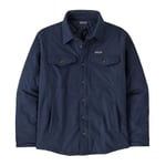 Patagonia m's lw insulated fjord flannel shirt (herre) - new navy  - S - Naturkompaniet