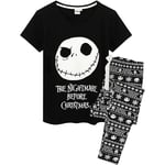 Nightmare Before Christmas Dam/Damer Jack Skellington Pyjamas Black/White L