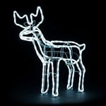 CHRISTOW Christmas Reindeer Light Up Outdoor Decoration, Energy Efficient White LED Rope Light, Garden Silhouette, Mains Powered (73cm x 66cm x 34cm)