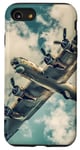 Coque pour iPhone SE (2020) / 7 / 8 Design aéronautique vintage du bombardier B-17 Flying Fortress de la Seconde Guerre mondiale