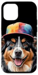 Coque pour iPhone 15 Pro Berger Australien Casquette Snapback Chien Animaux Imprimé