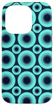 iPhone 14 Pro Teal Dark Blue Oceanic Circle Ring Dot Bubble Pattern Case