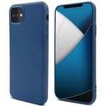 Moozy Lifestyle. Coque conçue pour iPhone 11, bleu nuit – Coque en silicone liquide avec finition mate et doublure en microfibre douce - Neuf