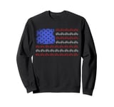 Farmer Tractor American Flag Patriotic Farming Sweatshirt