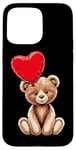 Coque pour iPhone 15 Pro Max Ours en peluche coeur amour joyeux Saint-Valentin