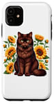 iPhone 11 Sunflowers York Chocolate Cat Case