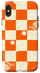 Coque pour iPhone X/XS Orange Pop Art Polka Dots Vanille Blanc et Café