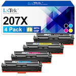 4-Pack 207X Toner Cartridges [With Chip] Replacement for HP 207X 207A 207 Compatible for MFP M283fdw M283fdn M282nw M255dw M255nw W2210X W2211X W2212X W2213X M282-Black Cyan Magenta Yellow