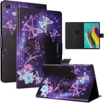 Coque Pour Samsung Galaxy Tab S5e 2019 10.5 Pouces Pu Matérielle Coque Tablette Tab S5e 2019/Sm-T720 Fonction Support Tpu Housse, Papillon Violet.[F4615]