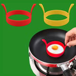 2x Silicone Egg Rings Poacher Fried Frying Pan Round Mould Pancakes Non Stick