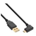 MicroConnect, Micro USB Cable, Black, 0.5m, USB A - Micro USB B 5P, Angled, Hi-Speed data transfers of up to 480 Mbps, (USBABMICRO0,5A)