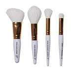 Rose Gold Travel Brush Kit, 4 On-the-Go Makeup Brushes For Concealer, Eyeshadow, Highlighter & Blush, Flawlessly Blends, Highlights & Sculpts