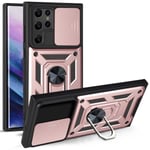 Samsung Galaxy S22 Ultra Skal CamShield Hybrid Ring Roséguld