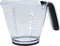 Crystal Clear Measuring Jug 1L Plastic Baking Kitchen Cooking with Large Handle