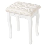 WOLTU MB6011 Tabouret pour Coiffeuse Style Baroque, Tabouret de Maquillage Rembourré, Tabouret de Piano, Chaise de Coiffeuse pour la Chambre à Coucher, Blanc laqué