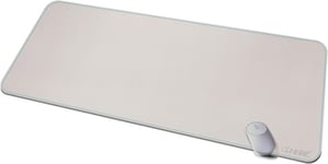 Sous Main Bureau,120X50Cm Tapis De Bureau Cuir,Tapis De Souris Antidérapant Étendu,Tapis De Bureau En Cuir Pu Imperméable,Sous Main Bureau Pour Le Bureau Et La Maison(Crème)