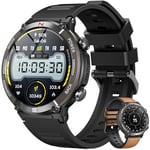 Montre Connectée Homme avec Appel Bluetooth: 1.52" Smartwatch avec 100+ Sport Modes Etanche IP68 Podomètre Fréquence Cardiaque Suivi du Sommeil Boussole Lecteur Musique Smart Watch pour Android iOS