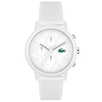 Lacoste Montre Chronographe à Quartz pour Homme avec Bracelet en Silicone Blanc - 2011246