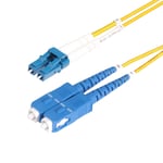 StarTech 7m (23ft) LC to SC (UPC) OS2 Single Mode Duplex Fiber Optic Cable  9/125µm  Laser Optimized  10G  Bend Insensitive  Low Insertion Loss - LSZH