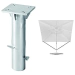 SCHNEIDER Dalle de Sol Universelle & 313-00 Coupe-Vent pour Parasol Excentré, Anthracite, 273 x 2 x 0.2 cm