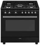 Smeg CX91GMBL Concert 90cm Dual Fuel Range Cooker - Black