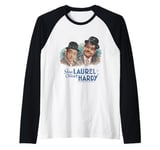 Stan Laurel & Oliver Hardy Comedy Duo Painted Portrait Raglan Baseball Tee