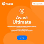 Avast Ultimate 2024 - Pack Antivirus avec Avast Premium Security, Avast SecureLine VPN et Avast Cleanup Premium | 10 appareil | 1 An | PC/Mac | Code d'activation - envoi par email