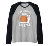 Snail Slow And Steady Wins The Race Snails Raglan Baseball Tee