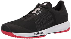 Wilson Chaussures de Tennis pour homme, KAOS SWIFT, Noir/Gris clair/Rouge, 45 1/3, tous types de Revêtements de sol, pour tous les types de Joueurs, WRS327530E105