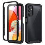 seacosmo Coque Samsung A14, Coque Galaxy A14 Antichoc Housse avec Protecteur d'écran, 360° Protégé Protection Étui Bumper Portable Robuste Intégrale Case Etui Coque pour Samsung Galaxy A14 4G/5G- Noir