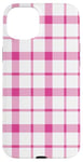 iPhone 15 Plus Pink Checkered Plaid Flannel Gingham Pattern Checker Rustic Case