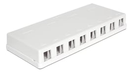 DeLOCK Keystone Surface Mounted Box, 8-ports, white