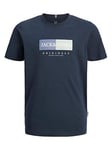 Jack & Jones Junior Boys Frederiksberg Box T-shirt - Sky Captain Navy, Navy, Size 12 Years