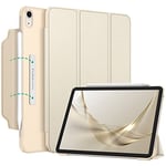 FINTIE Coque pour iPad Air 11 Pouces 2024 M2 / iPad Air 5 2022 / iPad Air 4 2020 10.9" - [Rabat Magnétique & Recharger Le Pencil] Etui Translucide Givré Housse Fine Légère, Or Champagne