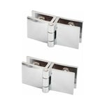 Cyslmuk - 2 pcs 180 degrés clip de porte en verre charnière sans verre de perçage à charnière en verre pour épaisseur de verre 5mm - 8mm