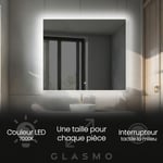 Miroir lumineux de salle de bain 120x60 cm Ellie - Horizontal Rectangulaire Moderne Miroir avec led Illumination - Blanc Froid 7000 k avec