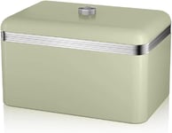 Swan SWKA1010GN Retro Bread Bin, Metal, 18 Litre, Green