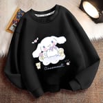 Nya Söta Sanrio Barn Hoodies Kawaii Anime Cartoon Cinnamoroll Pojkar Flickor Bomulls Sweatshirt Höst Barn Tröja Presenter 160(145-160cm) black xiaoxiong