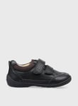 Start-Rite START-RITE Zig Zag Leather Rip Tape Black School Shoes 8 Infant male