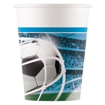 Procos- Verres en Papier FSC Ballon Football Soccer Fans Party (200 ML), 8 pièces, 93746, Multicolore