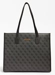 Guess Sb866524 Silvana Womens Girlfriend Logo Handle Top Tote Womens Bag In Coal